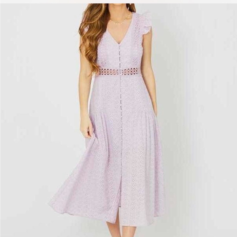 Altar'd State Lilac Lace Midi Dress